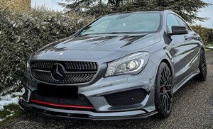 スポーティ全開♪ ベンツ カーボン ルック フロントバンパー リップ スポイラー W117 X117 CLA180 CLA250 AMG シューティングブレーク