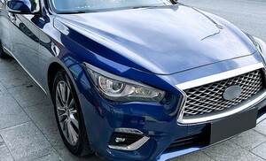 スポーティ全開♪ カーボン ルック アイライン ヘッド ガーニッシュ スカイライン V37 200GT-t 250GT 350GT タイプS タイプP タイプPS