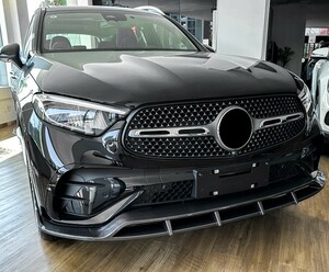 スポーティ全開♪ メルセデス ベンツ カーボン ルック フロントバンパー リップ スポイラー X254 GLC220d GLC350e GLCクラス SUV