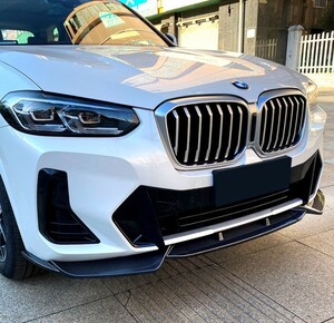 スポーティ全開♪ BMW カーボン ルック フロントバンパー リップ スポイラー iX3 G08 Mスポーツ iX3シリーズ