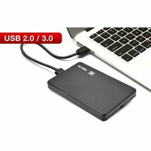 【台数限定特価】USB3.0対応 外付け 2.5インチ SSD/HDDケース SATA USB2.0にも対応 ブラック 外部電源不要 2個までメール便同梱可【H7】_画像4