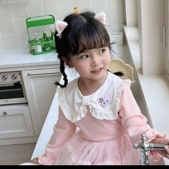 子ども服 ピンク猫 猫のキャラクター size120 長袖
