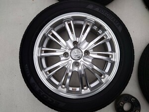 ウェッズ レオニス 4本セット 15インチ 6J PCD100 ４穴 タイヤ ホイール 185/55R15 ヨコハマタイヤ エコス 軽自動車 コンパクトカー 