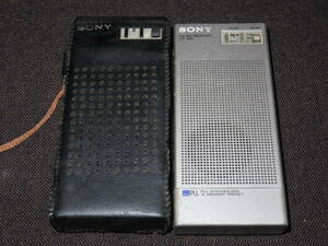 ネコポス可　SONY ICF-M10B 2台セット　FM/AMラジオ ソニー ポケットラジオ ケース 　【現状品】ジャンク