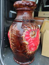 西ドイツ製 ヴィンテージ 50ｃｍ以上 陶器の花瓶 花器 一輪挿し ミッドセンチュリー期 フラワーベース アンティーク_画像3