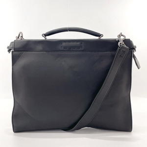  Fendi FENDI business bag 7VA406pi- Cub - Fit leather black briefcase men's bag 