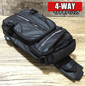 4WAY body bag * waterproof Mini rucksack shoulder bag handbag high capacity black black 