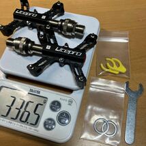 【ブラック】litepro 左右両側 新型 クイックリリース式 ペダル クロモリ鋼軸 337g dahon tern brompton birdy BD-1 FIAT renault_画像1