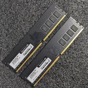 【中古】DDR4メモリ 16GB(8GB2枚組) TEAM TED48G2666C19BK [DDR4-2666 PC4-21300]