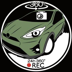アクアクロスオーバー　360° ドラレコ　ドライブレコーダー　ステッカー　色変可　カッティングステッカー