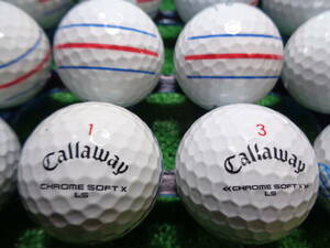 [CW551] キャロウェイ クロムソフト エックス エルエス 混合 三本線 Callaway CHROME SOFT X LS 20球 ロストボール【中古】