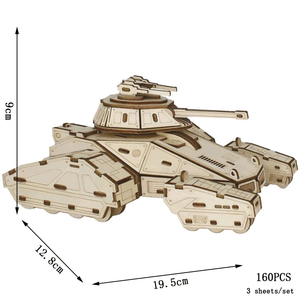 木製 3D 立体パズル 模型 キット 戦車 ウッド パズル Naja Chariot 趣味 大人 知育 玩具 インテリア 装飾