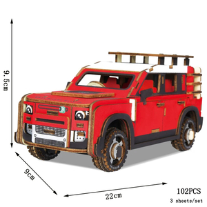  wooden 3D solid puzzle four wheel drive car model kit New SUV wood puzzle hobby adult intellectual training toy interior equipment ornament 4WD car 