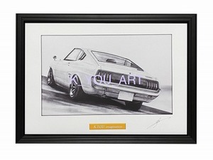  Toyota TOYOTA Celica LB[ pencil sketch ] famous car old car illustration A4 size amount attaching autographed 