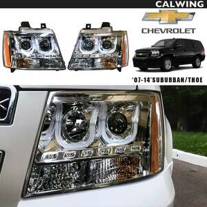 [ selling out special price!]07-14y Tahoe Suburban euro projector head light chrome LED bar 