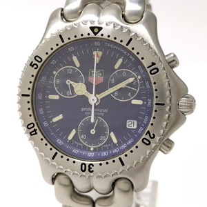 【中古】TAG HEUER プロフェッショナル 200ｍ デイト メンズ 腕時計 クオーツ SS ブルー文字盤 CG1114
