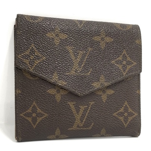 【中古】LOUIS VUITTON ポルトモネビエ カルト クレディ 三つ折り コンパクト財布 Wホック モノグラム M61660