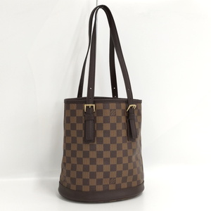 【中古】LOUIS VUITTON マレ トートバッグ ダミエ レザー エベヌ ブラウン N42240