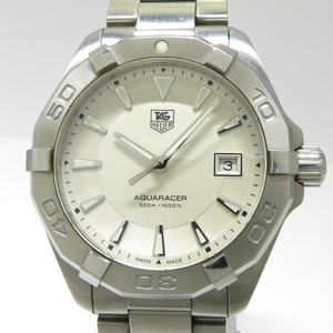 【中古】TAG HEUER メンズ 腕時計 アクアレーサー クオーツ SS アイボリー文字盤 WAY111