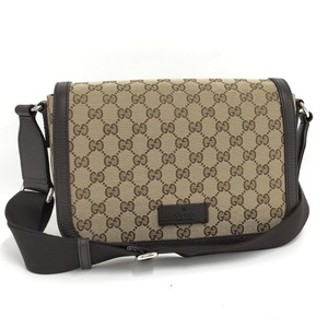 【中古】GUCCI ショルダーバック GGキャンバス ブラウン 449172