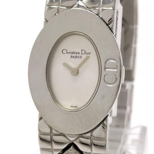 【中古】Christian Dior レディディオール レディース 腕時計 クオーツ SS シルバー文字盤 D90-100