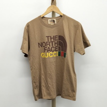 【中古】GUCCI THE NORTH FACEコラボレーション Tシャツ コットン ベージュ 表記サイズXXS 615044_画像1