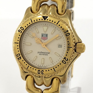 【中古】TAG HEUER セルシリーズ プロフェッショナル レディース 腕時計 クオーツ SS GP アイボリー文字盤 S94 015