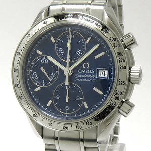 [ used ]OMEGA Speedmaster Date self-winding watch SS blue face 3513.80