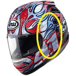 希少 アライ Arai RX7-RR5 RRV ハガ 3 芳賀紀行 HAGA 3 用の シールドホルダー 左右セット 新品未使用 SAI