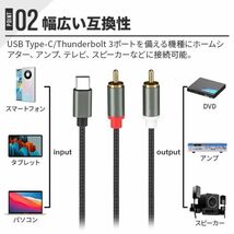 USB-C to 2RCA 変換 オーディオケーブル 赤 白 DACチップ搭載 HiFi音質 iPad Pro 2021 Air 4 mini 6 MacBook Pro そのほか_画像3