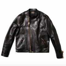 FINE CREEK & CO ファインクリークアンドコー Waterfall 42 XL セミダブルライダースジャケット 馬革 茶芯 黒 Langlitz Leathers Cascade _画像1