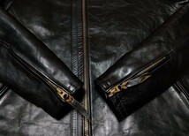 FINE CREEK & CO ファインクリークアンドコー Waterfall 42 XL セミダブルライダースジャケット 馬革 茶芯 黒 Langlitz Leathers Cascade _画像6