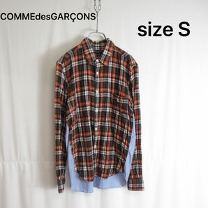 COMME des GARONS フランネル デザイン シャツ トップス Sサイズ コムデギャルソン メンズ 長袖シャツ 柄