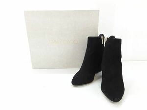 S/ ※難有※ JIMMY CHOO ジミーチュウ スエード ショート ブーツ 36 23.0cm ブラック系 / NY-1292