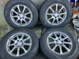 バリ山 D.O.S. Modisa 16インチ 6.5J PCD114.3 5穴 ET40 ナンカン ICE ACTIVA AW-1 215/70R16 21年製 4本 スタッドレスタイヤ