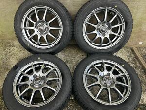 バリ山 シュナイダー LIGHT WEIGHT 14インチ 4.5J PCD100 4穴 ET43 ブリヂストン VRX2!! 155/65R14 21年製 4本 スタッドレスタイヤ