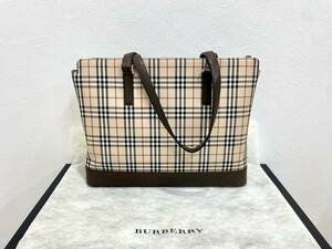  FS840 BURBERRY バーバリー トートバッグ ショルダーバッグ チェック柄 ブラウン 袋有 現状品