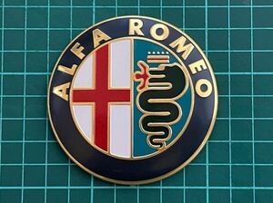 Alfa Romeo アルファロメオ フロント　リア アルミ エンブレム 74mm 2個セット ゴールドロゴ　社外品
