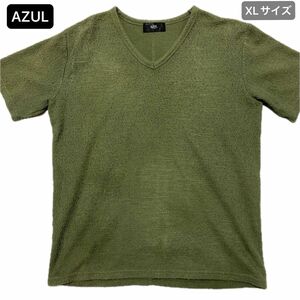 【今週のSALE】AZUL by moussy メンズ Vネック 半袖カットソー XLサイズ