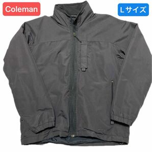 【今週のSALE】Coleman コールマン ナイロンジャケット 黒 Lサイズ アウトドア フード収納