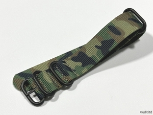  rug width :22mm NATO camouflage belt high grade type tail pills black fabric strap nylon military wristwatch belt ⑧ HG1