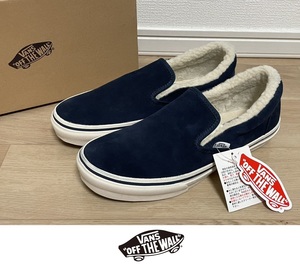 新品 VANS スエード × コーデュロイ 裏ボア スリッポン 26.5cm ネイビー