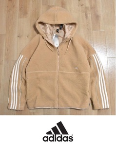 【即決】新品 adidas CITY 3ストライプ ボアジャケット XL HP1375 フリース ★