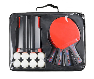 x082a ping-pong racket 4 pcs set 4 racket + 8 ball + 1 retractable net + carry bag 