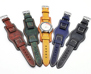 x289b 本革 腕時計バンド ( 20㎜ 22㎜ 24㎜ 取付バンド幅 3種類 ）レザーカフ腕時計ブレスレット　（５色選択）