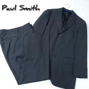 paul smith London ポールスミスロンドン セットアップ ビジネス メンズスーツ 高級ITALY生地 デルフィノ120's チャコールグレー サイズM