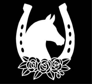  horse riding horse flower a little over cohesion sticker white 