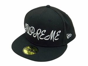 23SS シュプリーム ニューエラ キャップ ブラック 7 5/8 SUPREME Script New Era 中古品 [B128U402]