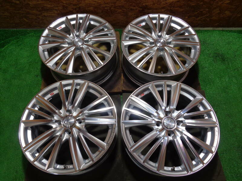 中古ホイール4本SET Weds LEONIS FY レオニス 17&#215;6.5J 100/4 +50 17&#215;6.5J 100/4 +42 前後インセット違い フィット スイフト 軽自動車 他