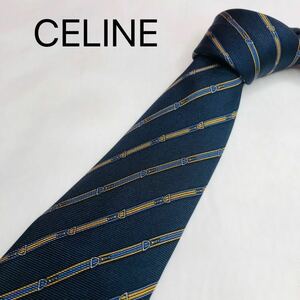 Celine Celine Necte High Brand Stripe Stripe Navy Luxury Silk 100%